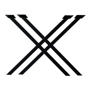 Industrinio stiliaus „X“ stalo kojos
